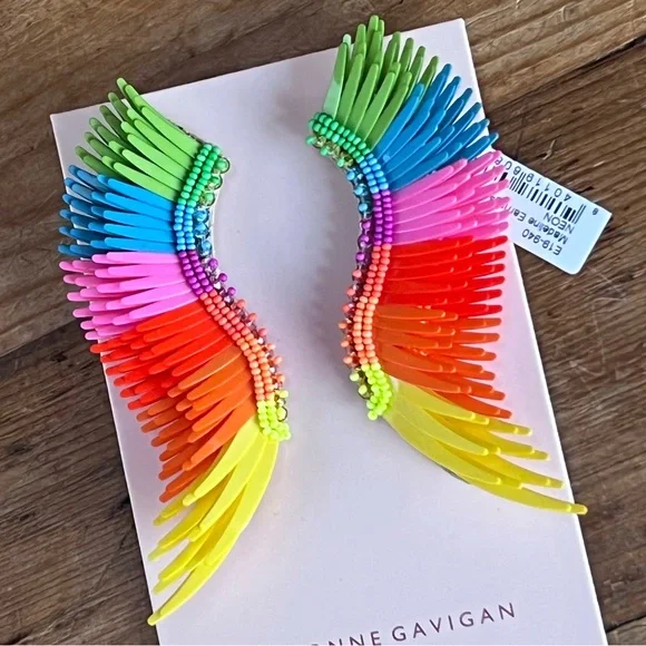 ๐บ๐HP๐๐บ NWT Mignonne Gavigan Madeline Earrings Neon Rainbow - Picture 3 of 16
